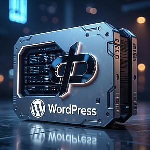Serveur futuriste représentant l'architecture WordPress 7.0 et PHP 9.0