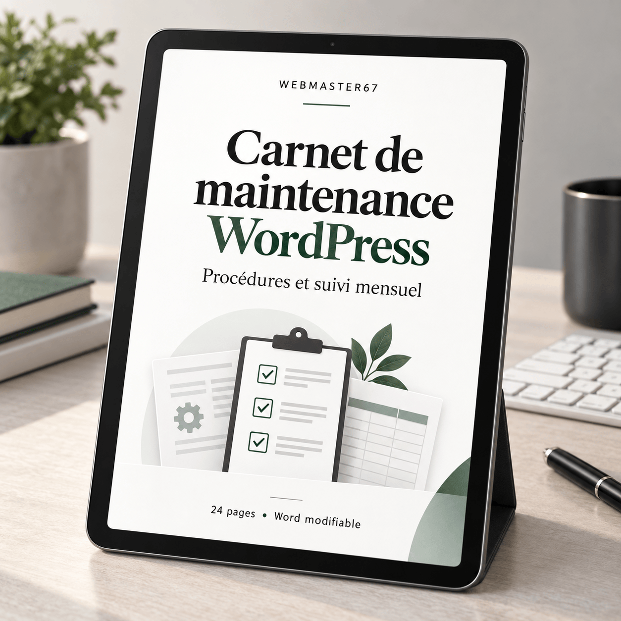 La Librairie : Guides Premium & Protocoles WordPress 1 Carnet de maintenance WordPress — Planning, checklists et suivi mensuel